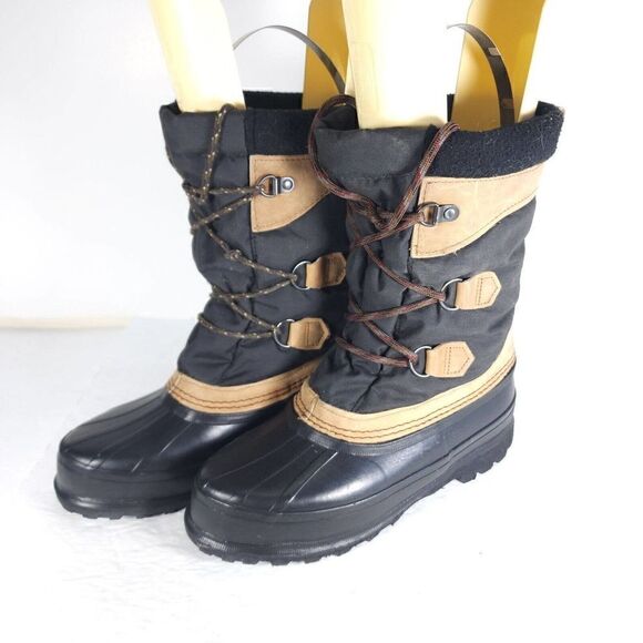 Sorel Women's Kaufman US8 Black Brown Removable Liner Winter Duck Boots - Picture 1 of 12